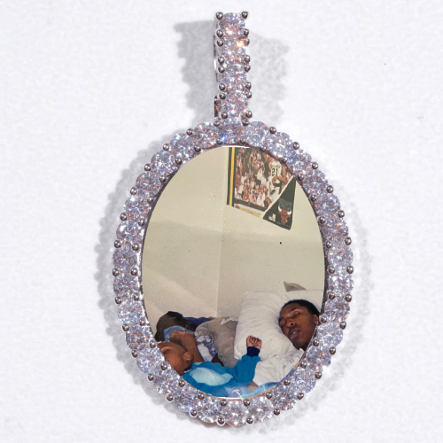 Large 3D Oval Custom Picture Pendant
