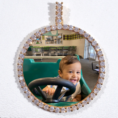 LARGE 3D CIRCLE CUSTOM PICTURE PENDANT
