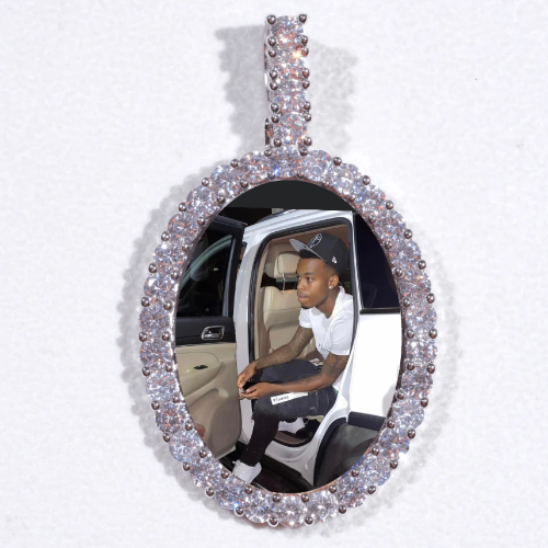 Large 3D Oval Custom Picture Pendant