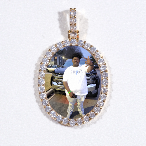3D Oval Custom Picture Pendant