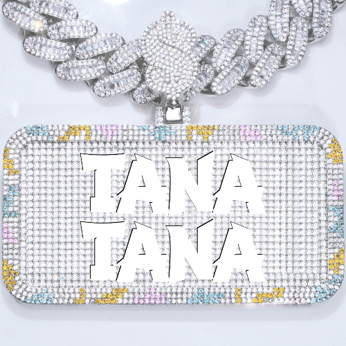 CUSTOM LETTER NECKLACE 3D COLORFUL SQUARE