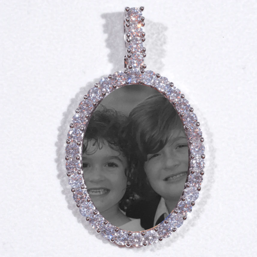 Large 3D Oval Custom Picture Pendant