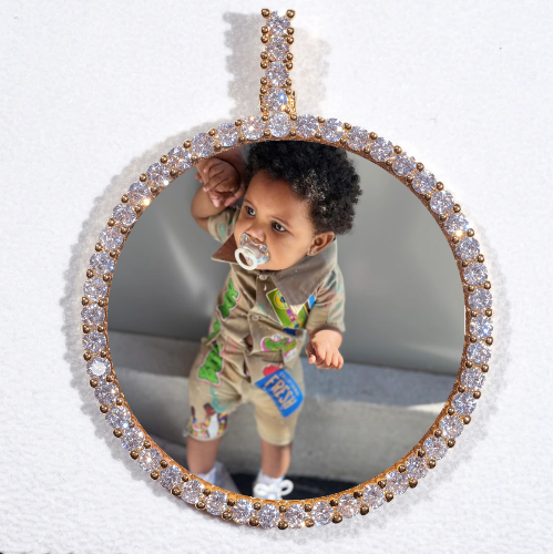 LARGE 3D CIRCLE CUSTOM PICTURE PENDANT