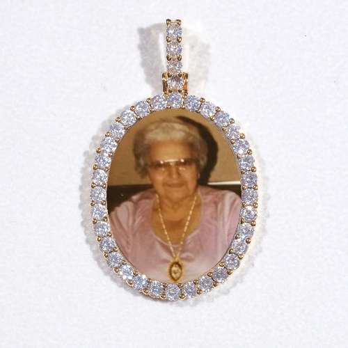 3D Oval Custom Picture Pendant
