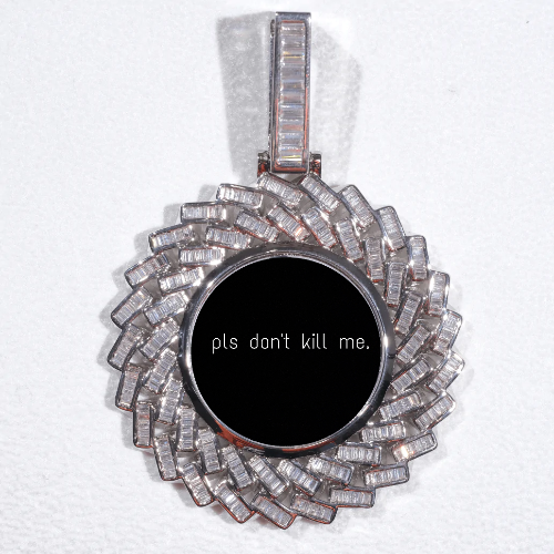 Large 3D Baguette Custom Picture Pendant