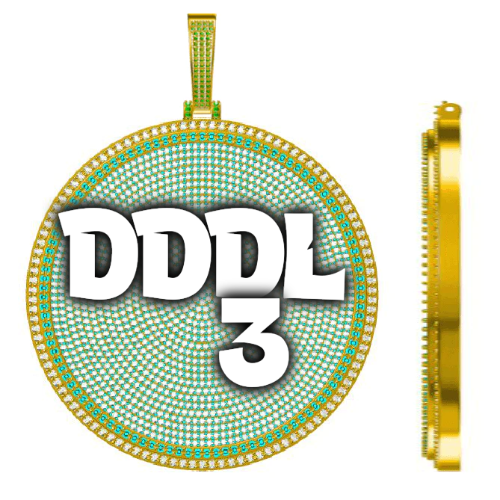 CUSTOM LETTER NECKLACE 3D BIG DISC