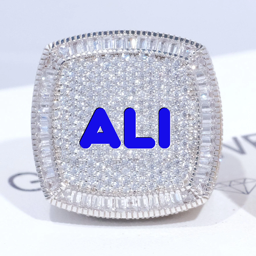 CUSTOM LETTER 3D ICED RING