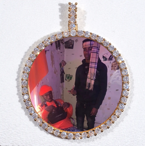 LARGE 3D CIRCLE CUSTOM PICTURE PENDANT