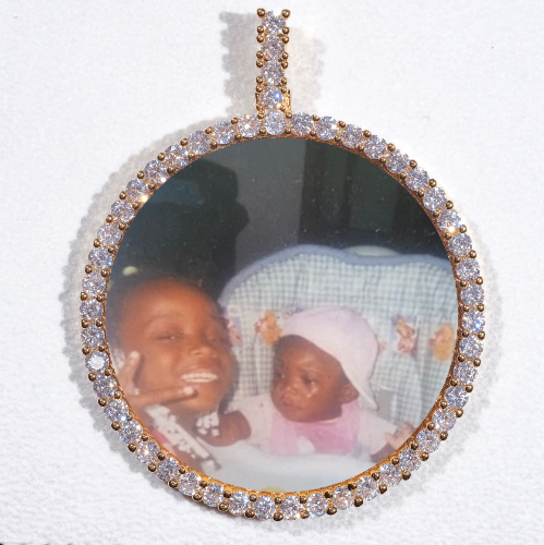 LARGE 3D CIRCLE CUSTOM PICTURE PENDANT