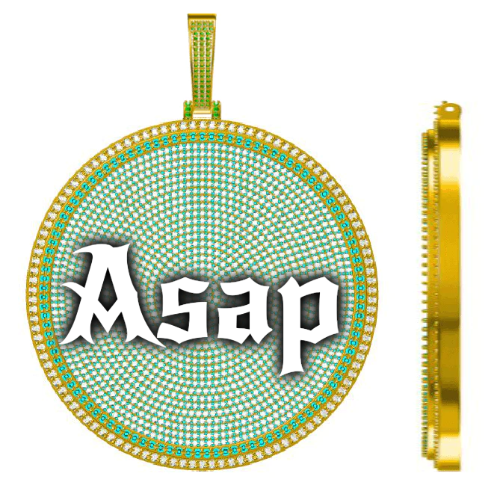 CUSTOM LETTER NECKLACE 3D BIG DISC
