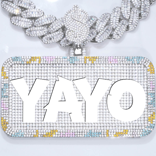 CUSTOM LETTER NECKLACE 3D COLORFUL SQUARE