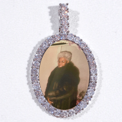 Large 3D Oval Custom Picture Pendant