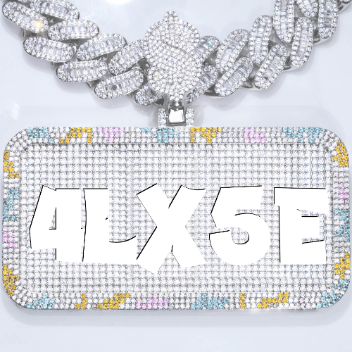 CUSTOM LETTER NECKLACE 3D COLORFUL SQUARE