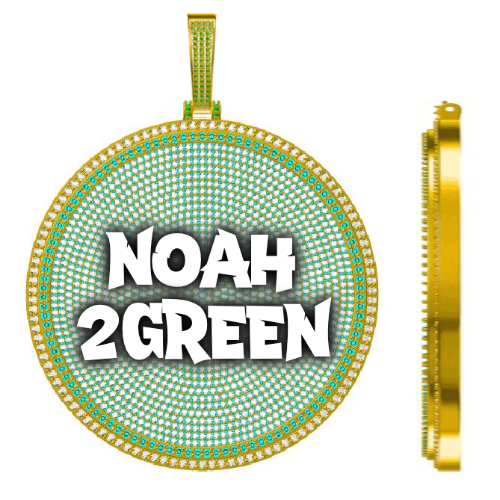 CUSTOM LETTER NECKLACE 3D BIG DISC