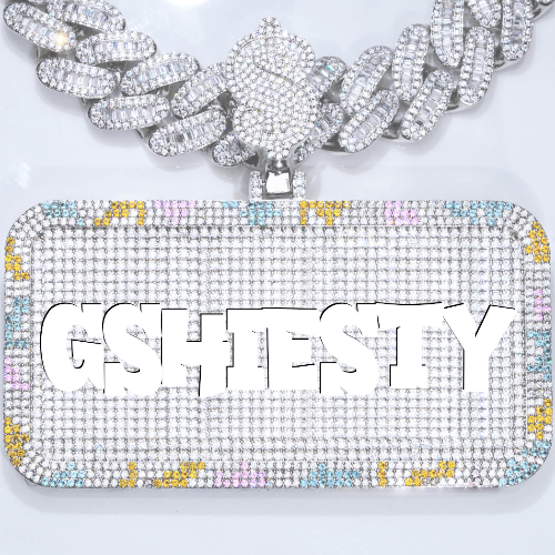 CUSTOM LETTER NECKLACE 3D COLORFUL SQUARE