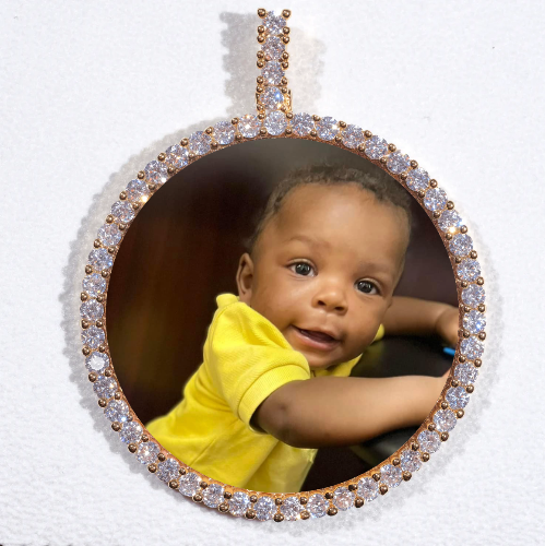 LARGE 3D CIRCLE CUSTOM PICTURE PENDANT