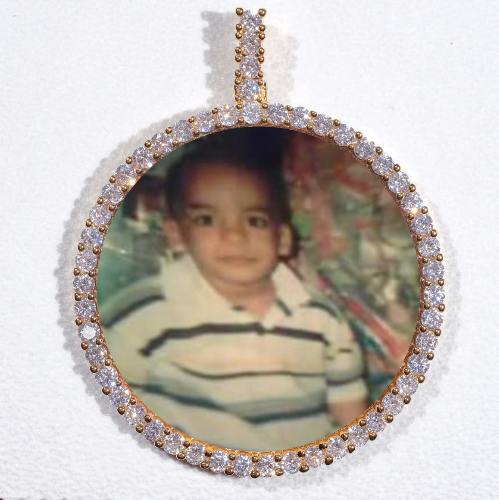 LARGE 3D CIRCLE CUSTOM PICTURE PENDANT