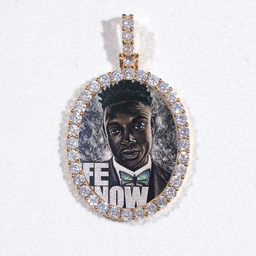 3D Oval Custom Picture Pendant