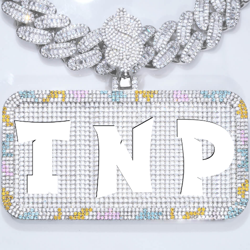 CUSTOM LETTER NECKLACE 3D COLORFUL SQUARE