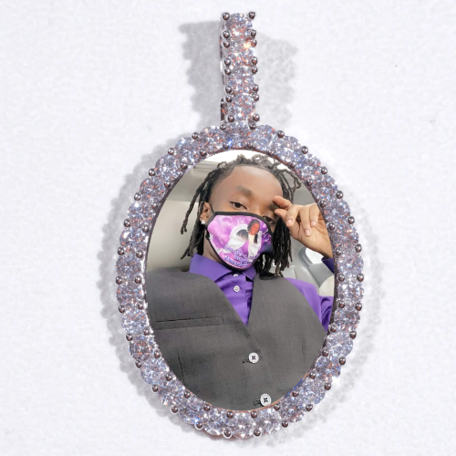 Large 3D Oval Custom Picture Pendant