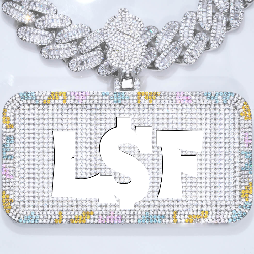 CUSTOM LETTER NECKLACE 3D COLORFUL SQUARE