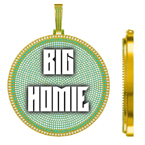 CUSTOM LETTER NECKLACE 3D BIG DISC