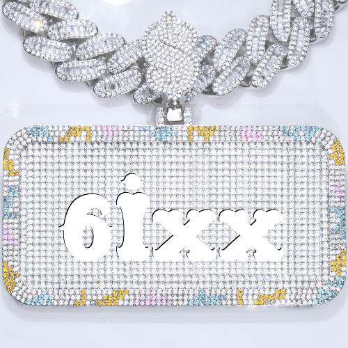 CUSTOM LETTER NECKLACE 3D COLORFUL SQUARE