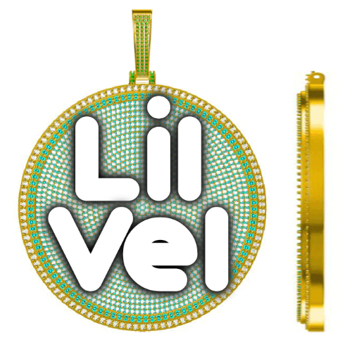 CUSTOM LETTER NECKLACE 3D BIG DISC