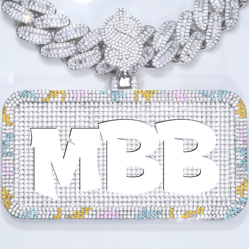 CUSTOM LETTER NECKLACE 3D COLORFUL SQUARE