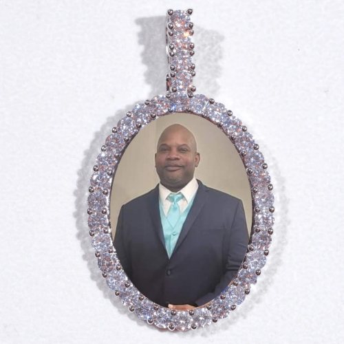 Large 3D Oval Custom Picture Pendant