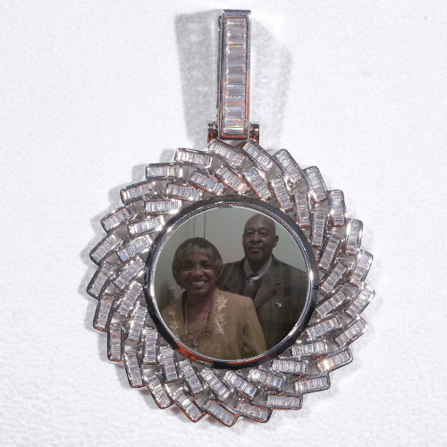 Large 3D Baguette Custom Picture Pendant