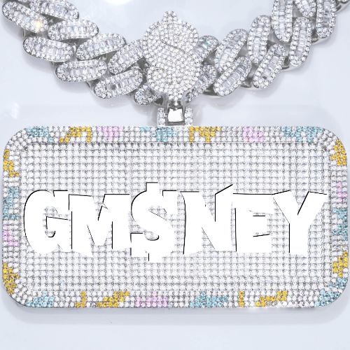 CUSTOM LETTER NECKLACE 3D COLORFUL SQUARE