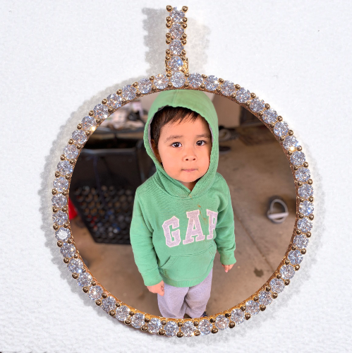 LARGE 3D CIRCLE CUSTOM PICTURE PENDANT
