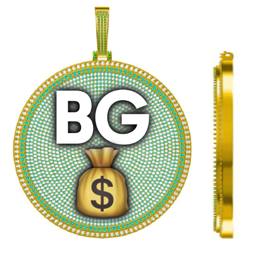 CUSTOM LETTER NECKLACE 3D BIG DISC