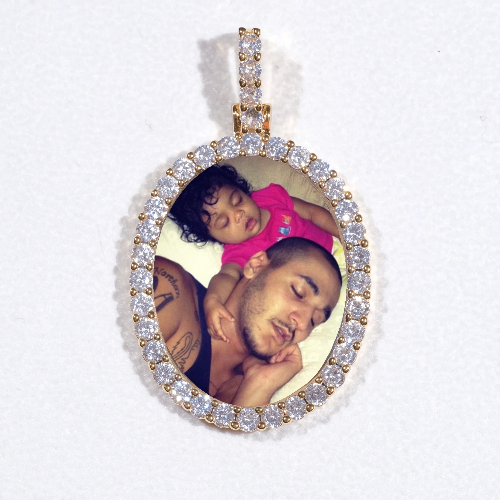 3D Oval Custom Picture Pendant