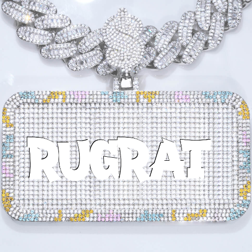 CUSTOM LETTER NECKLACE 3D COLORFUL SQUARE