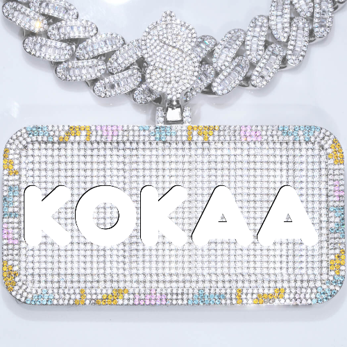 CUSTOM LETTER NECKLACE 3D COLORFUL SQUARE