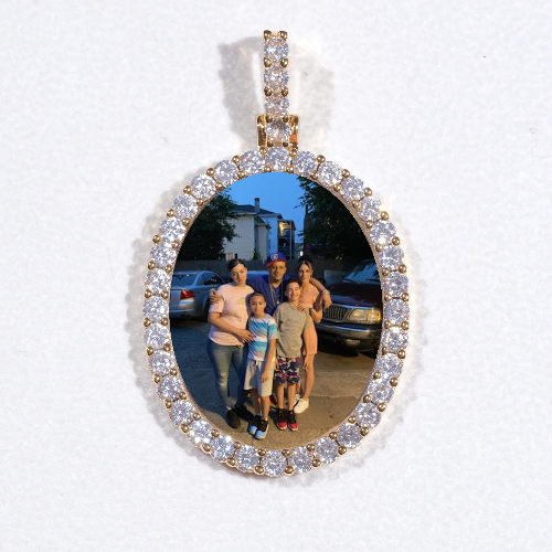 3D Oval Custom Picture Pendant