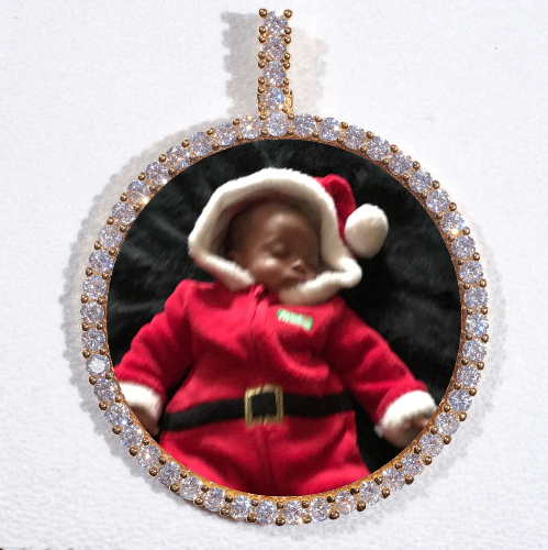 LARGE 3D CIRCLE CUSTOM PICTURE PENDANT