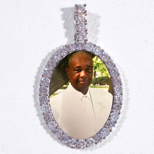 Large 3D Oval Custom Picture Pendant