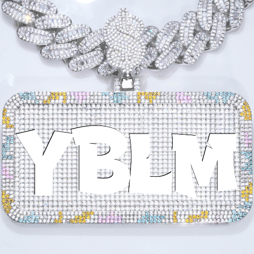 CUSTOM LETTER NECKLACE 3D COLORFUL SQUARE