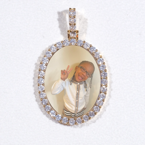 3D Oval Custom Picture Pendant