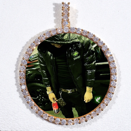 LARGE 3D CIRCLE CUSTOM PICTURE PENDANT