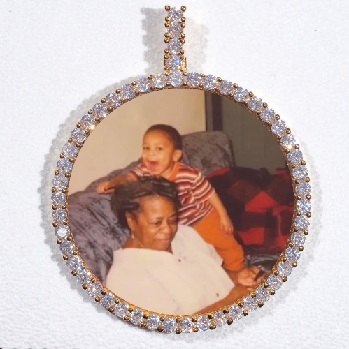 LARGE 3D CIRCLE CUSTOM PICTURE PENDANT