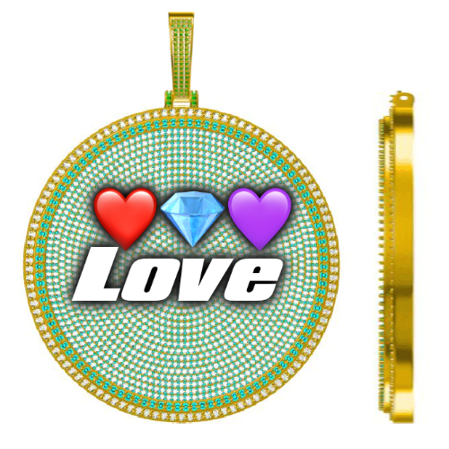 CUSTOM LETTER NECKLACE 3D BIG DISC
