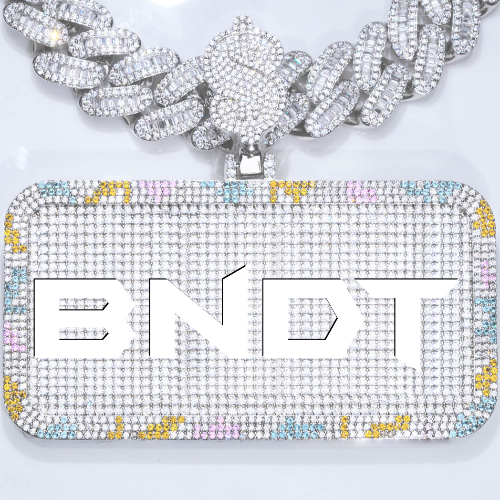CUSTOM LETTER NECKLACE 3D COLORFUL SQUARE