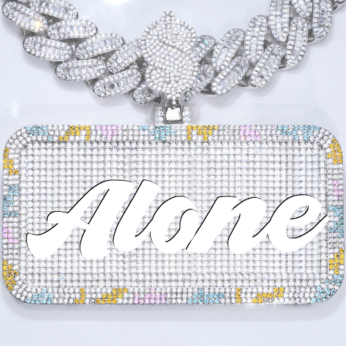 CUSTOM LETTER NECKLACE 3D COLORFUL SQUARE