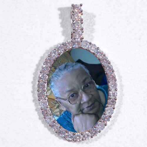 Large 3D Oval Custom Picture Pendant