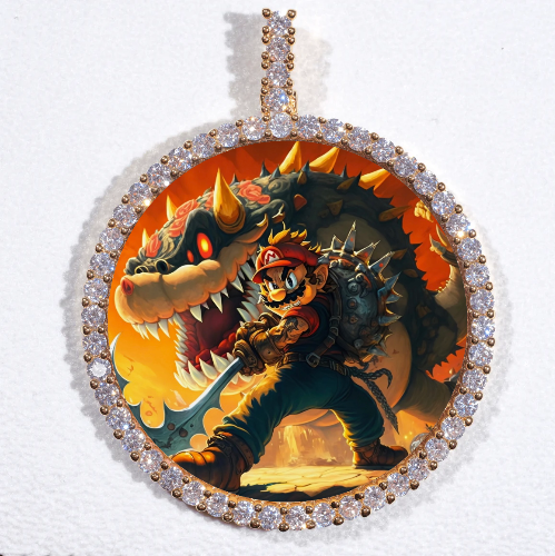 LARGE 3D CIRCLE CUSTOM PICTURE PENDANT