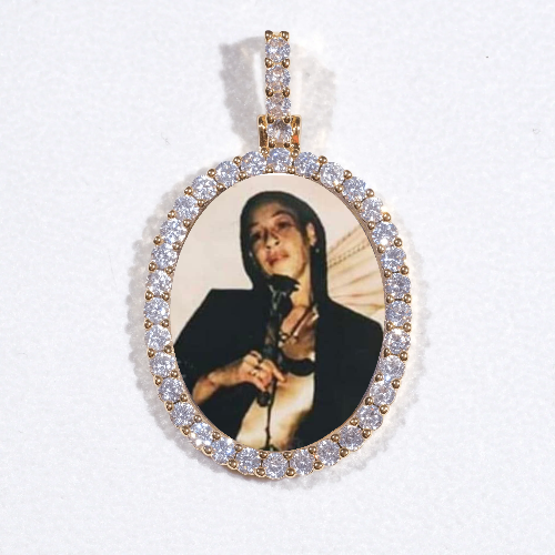 3D Oval Custom Picture Pendant
